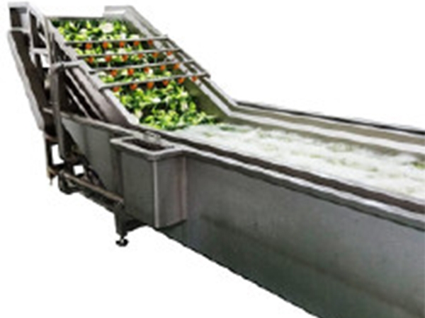 Vegetable washing and drying with running water