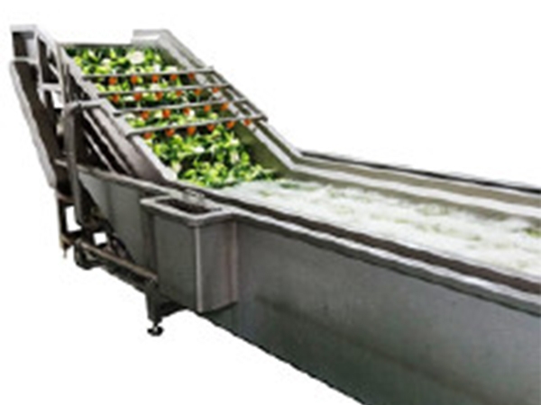 Vegetable washing and drying with running water